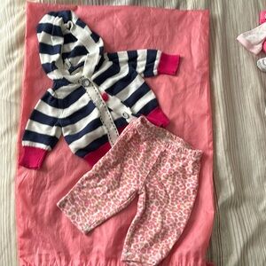 Old Navy 0-3 mo stripey hooded sweater.
